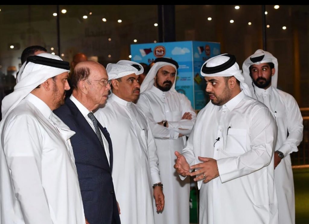 With U.S. Secretary of Commerce, Mr. Wilbur Ross along with MoCI HE Ali bin Ahmed Al Kuwari (2019)